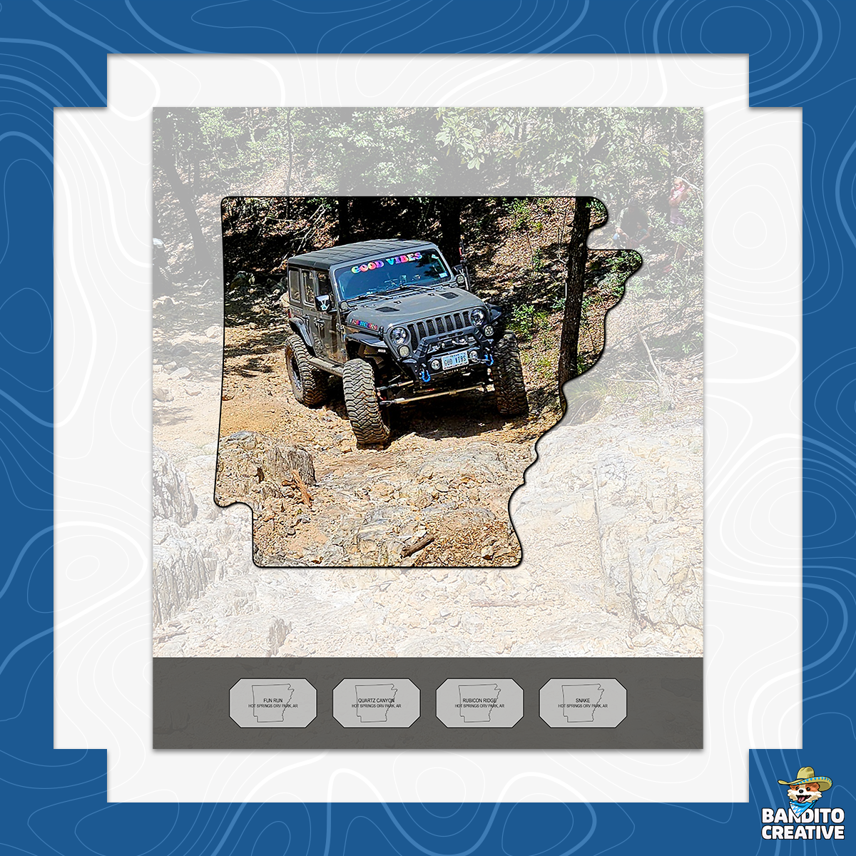 Custom Jeep Badge of Honor Arkansas Display